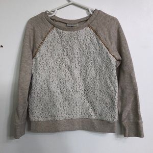 Adorable sweatshirt with floral, lace design